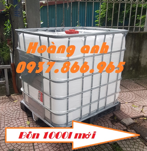 Bồn nhựa, bồn nhựa cũ 1000l độ mới cao, bồn 1000l có khung thép bao qu