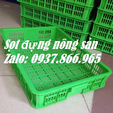 Sóng nhựa hở nguyên sinh, sọt nhựa đựng rau củ, sọt nhựa cao 10, phân p