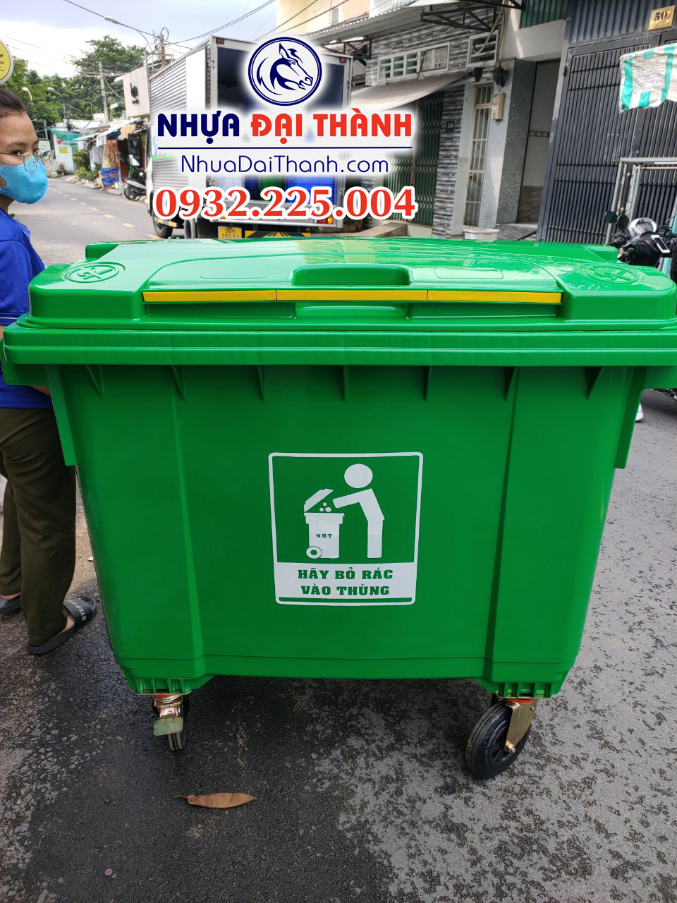 Thùng rác nhựa 660 Lít-Nhựa nguyên sinh-Loại Lớn