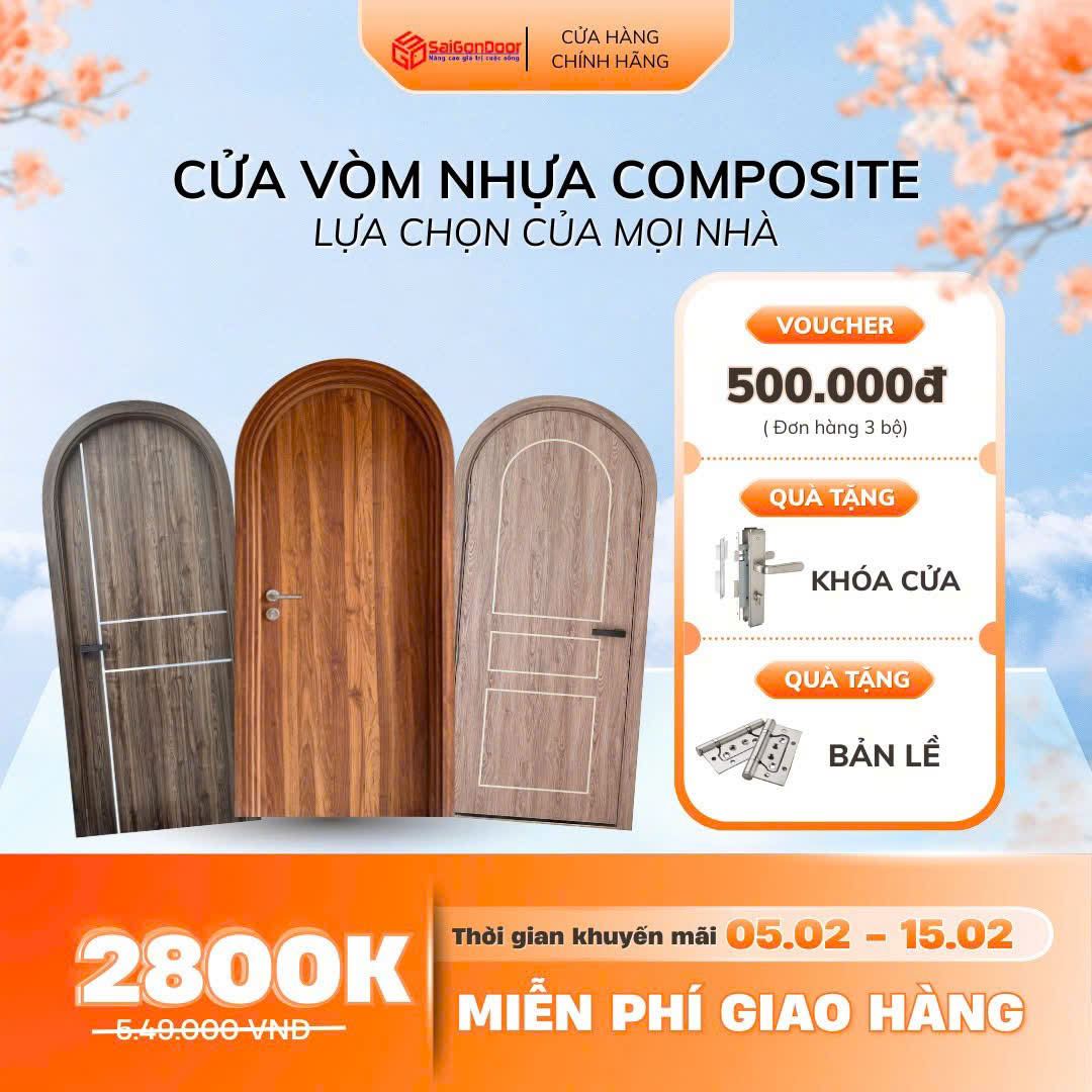 Xu hướng thiết kế mới với cửa vòm nhựa Composite: Đẹp, bền và tối ưu chi phí
