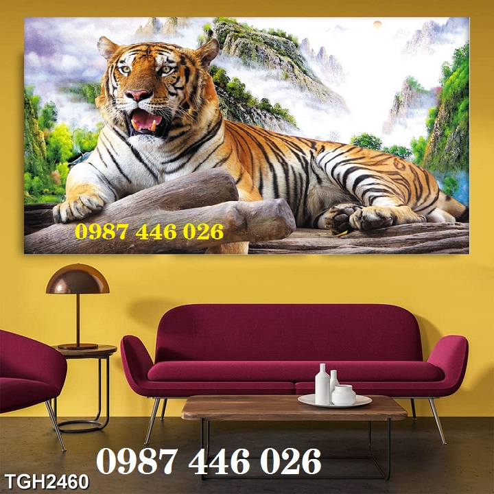 Gạch tranh 3d con hổ HP758