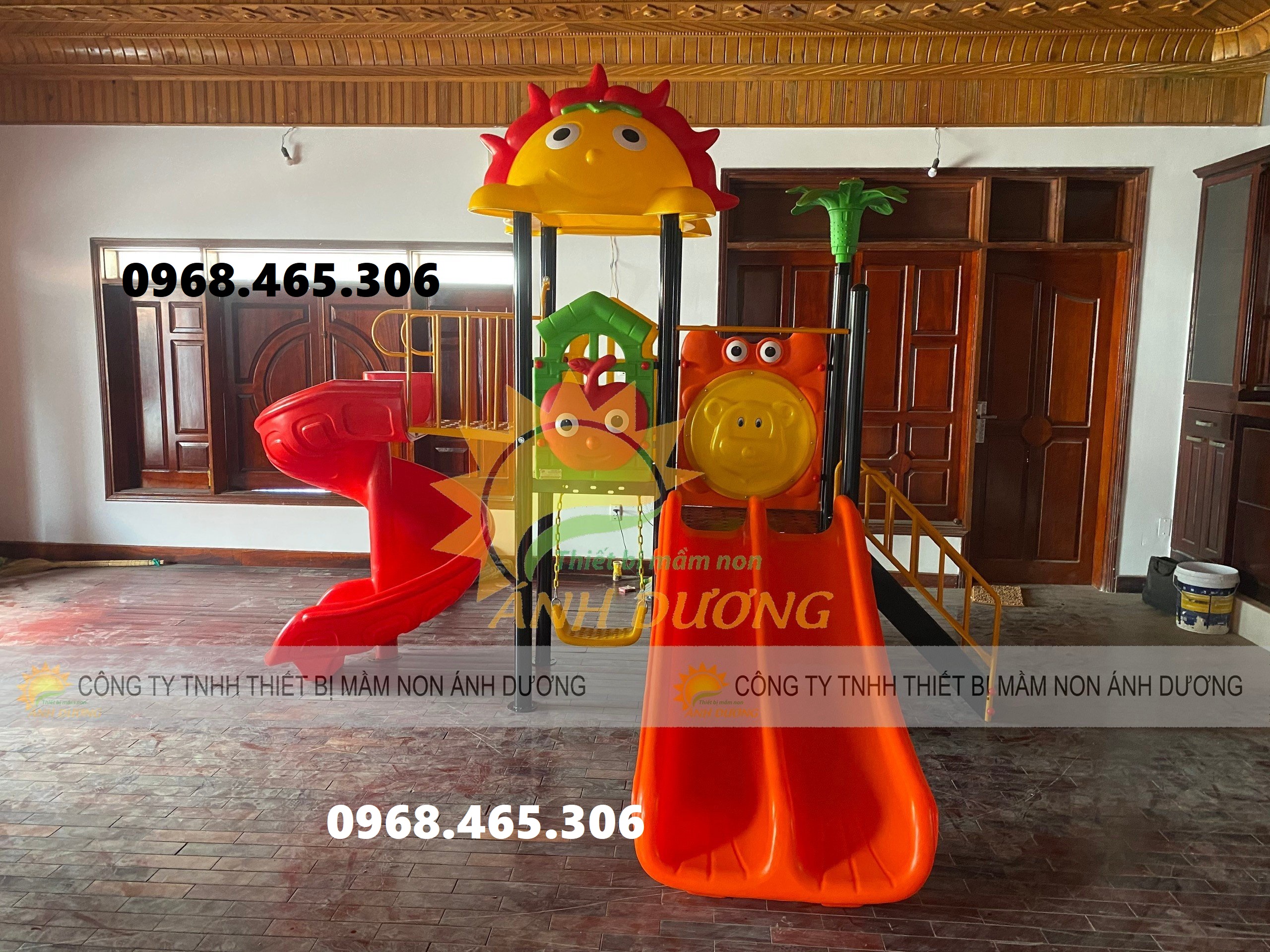 Cầu trượt liên hoàn dành cho khu vui chơi, trường mầm non