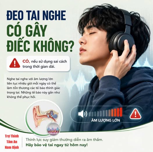 Đeo tai nghe có ảnh hưỡng đến thính lực không ?