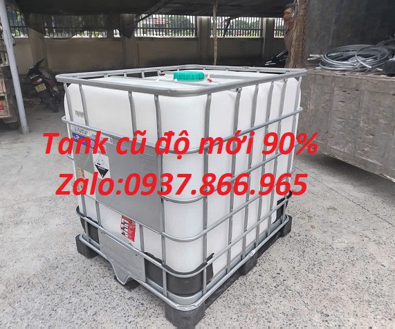 Bồn nhựa công nghiệp có khung, tank cũ, bồn nhựa màu trắng 1000l hàng mới