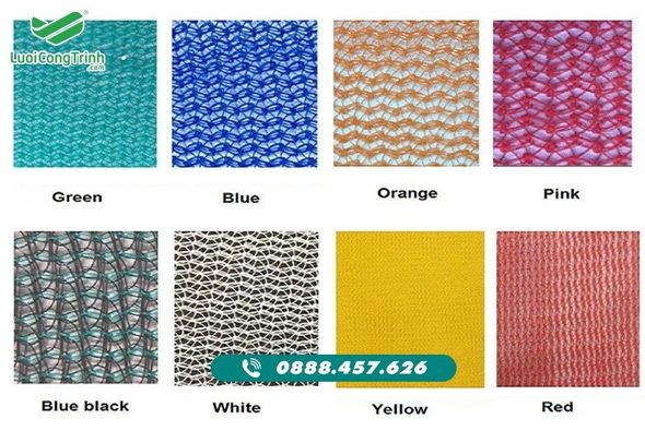 Lưới bao che công trình xây dựng màu xanh lá cây, xanh dương, ...