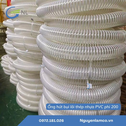 ỐNG HÚT BỤI LÕI THÉP NHỰA PVC PHI 200 GIÁ CẠNH TRANH TẠI HÀ NỘI
