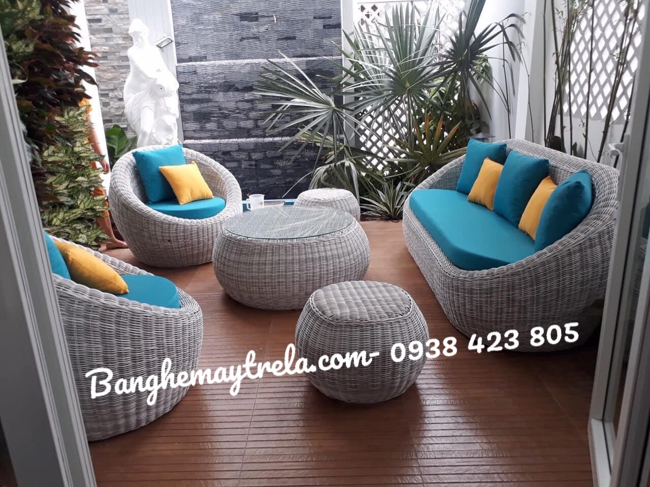 Sofa sò nhựa giả mây