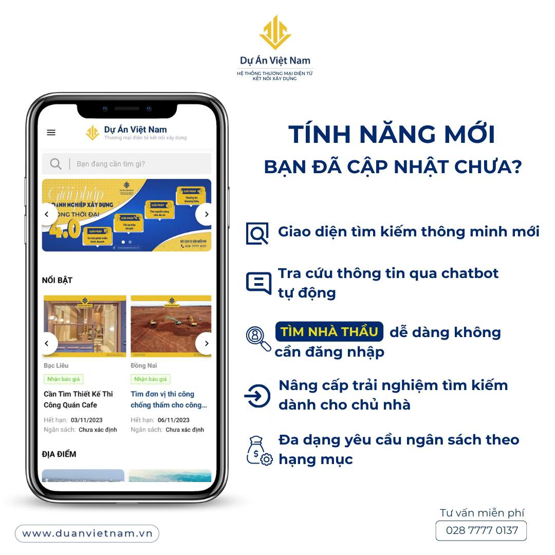 Đừng bỏ lỡ những tính năng đặc biệt trên hệ thống Dự Án Việt Nam