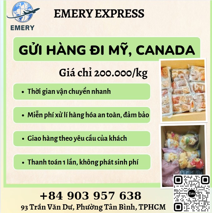 Gửi hàng đi USA, Canada - Emery Express