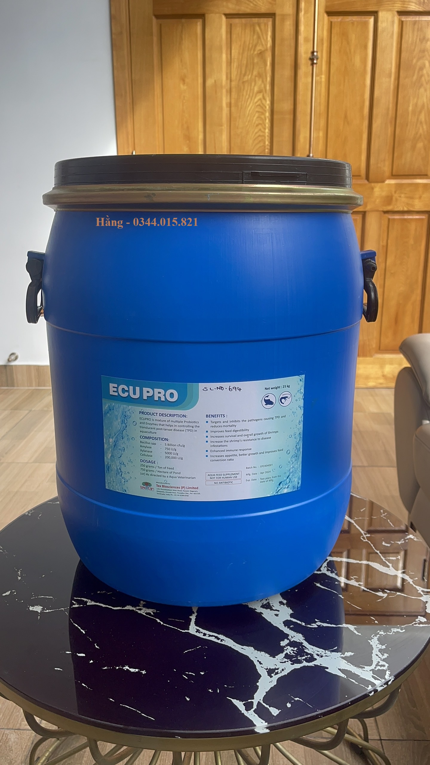 Men vi sinh Ecupro cho ăn, xử lý nước, ức chế mầm bệnh TPD