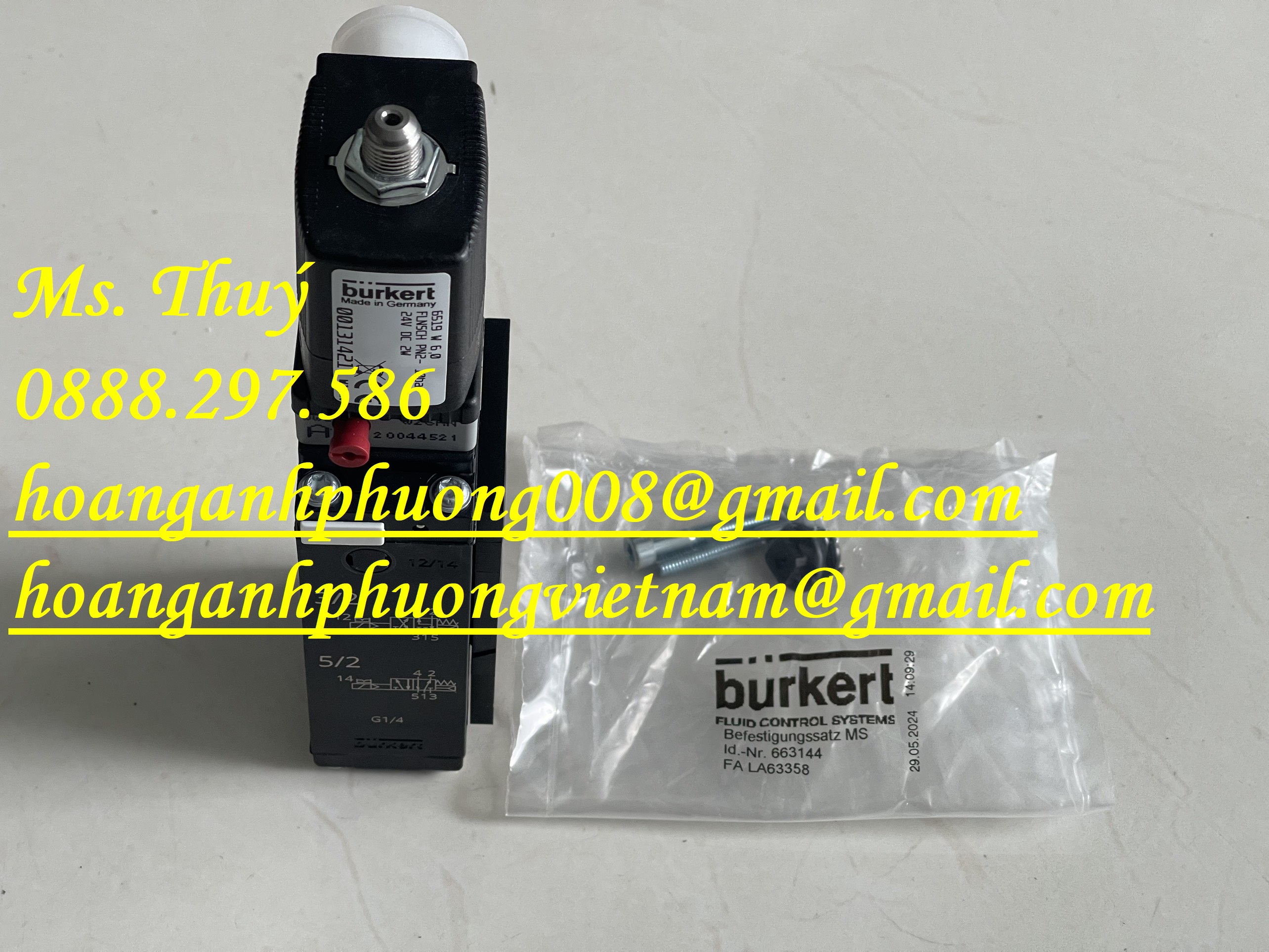 Van Khí Nén Burkert 6519 W 6.0 - New 100% - Giá tốt toàn quốc