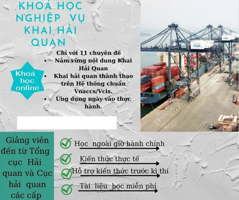 TUYỂN SINH KHAI GIẢNG LỚP KHAI BÁO HẢI QUAN CƠ BẢN THÁNG 9