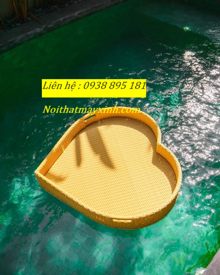 Khay mây nổi bể bơi ,BoatBreakfast ,khay đựng thức ăn nổi