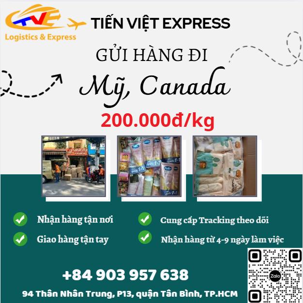 Gửi hàng đi USA, Canada - Tiến Việt Express