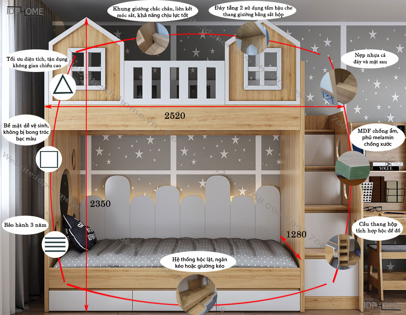 Mẫu giường tầng trẻ em hiện đại