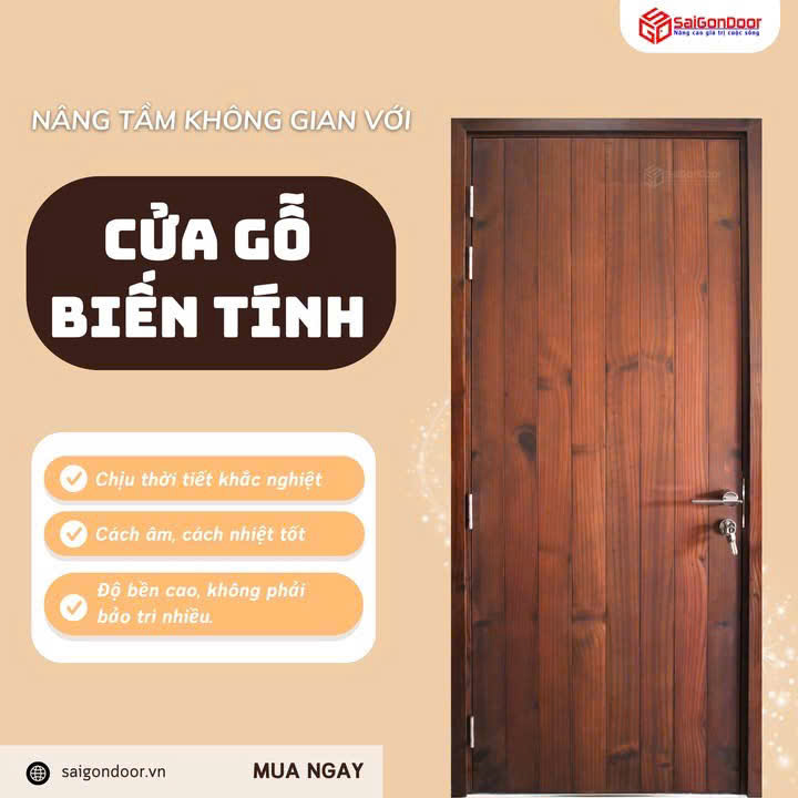 Cửa gỗ biến tính là gì? Giải pháp cửa gỗ cao cấp thách thức mọi thời tiết