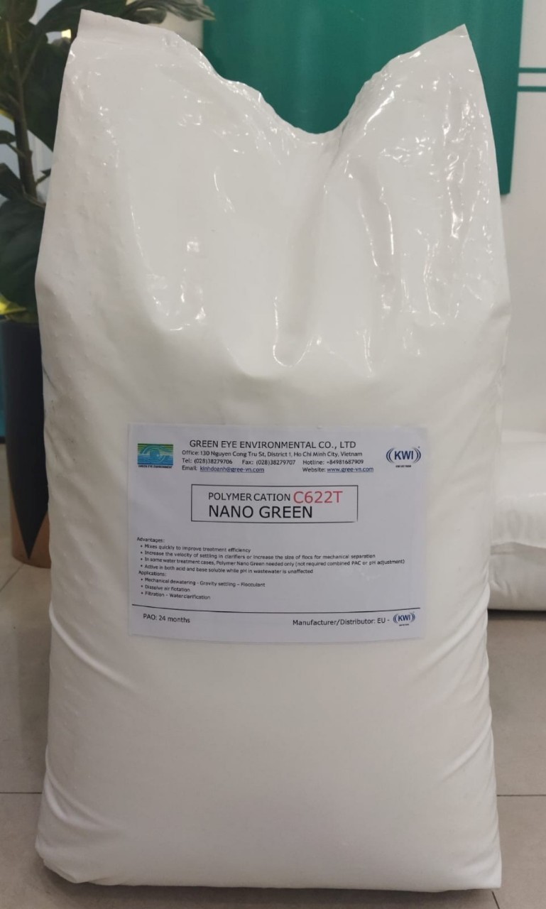 GREE CUNG CẤP POLYMER NANO GREEN CATION C622T TRONG XỬ LÝ NƯỚC THẢI VÀ QUÁ TRÌNH ÉP BÙN