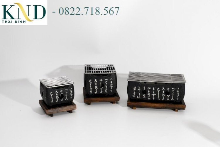 bếp nướng: được làm từ gang đúc phong cách nhật, bếp nướng để bàn nhỏ gọn phù h