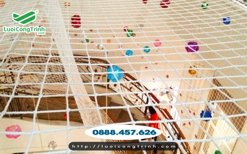 Lưới an toàn dù trắng chắn vật rơi, người rơi