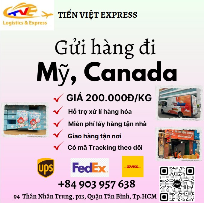 Gửi hàng đi USA, Canada - Tiến Việt Express
