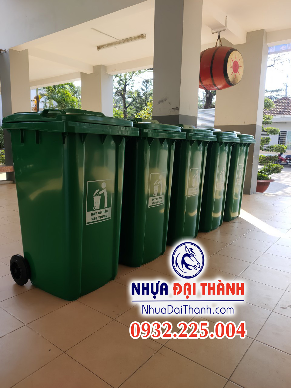Thùng rác 240L loại dày 15kg Nhựa nguyên sinh HDPE chất lượng