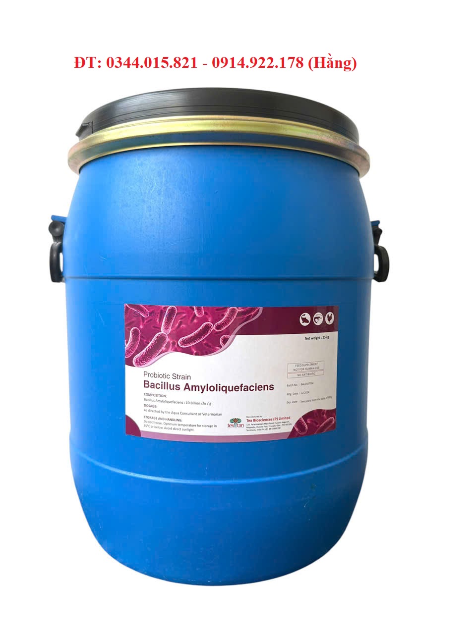 Bacillus Amyloliquefaciens, thức ăn bổ sung đường ruột tôm cá, xử lý môi trường