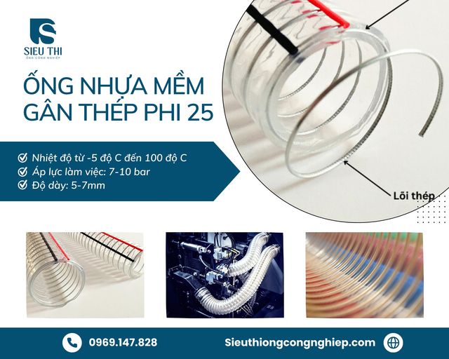 ỨNG DỤNG VÀ LƯU Ý KHI SỬ DỤNG ỐNG NHỰA MỀM GÂN THÉP PHI 25