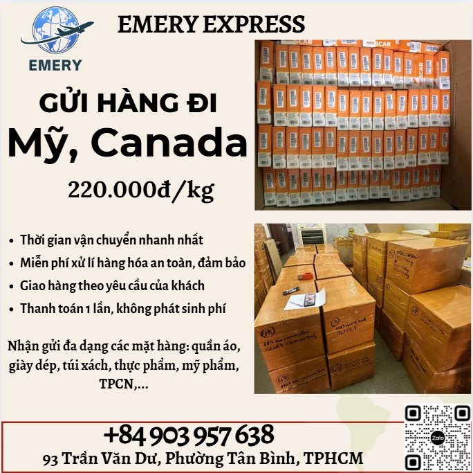 Gửi hàng đi USA, Canada - Emery Express