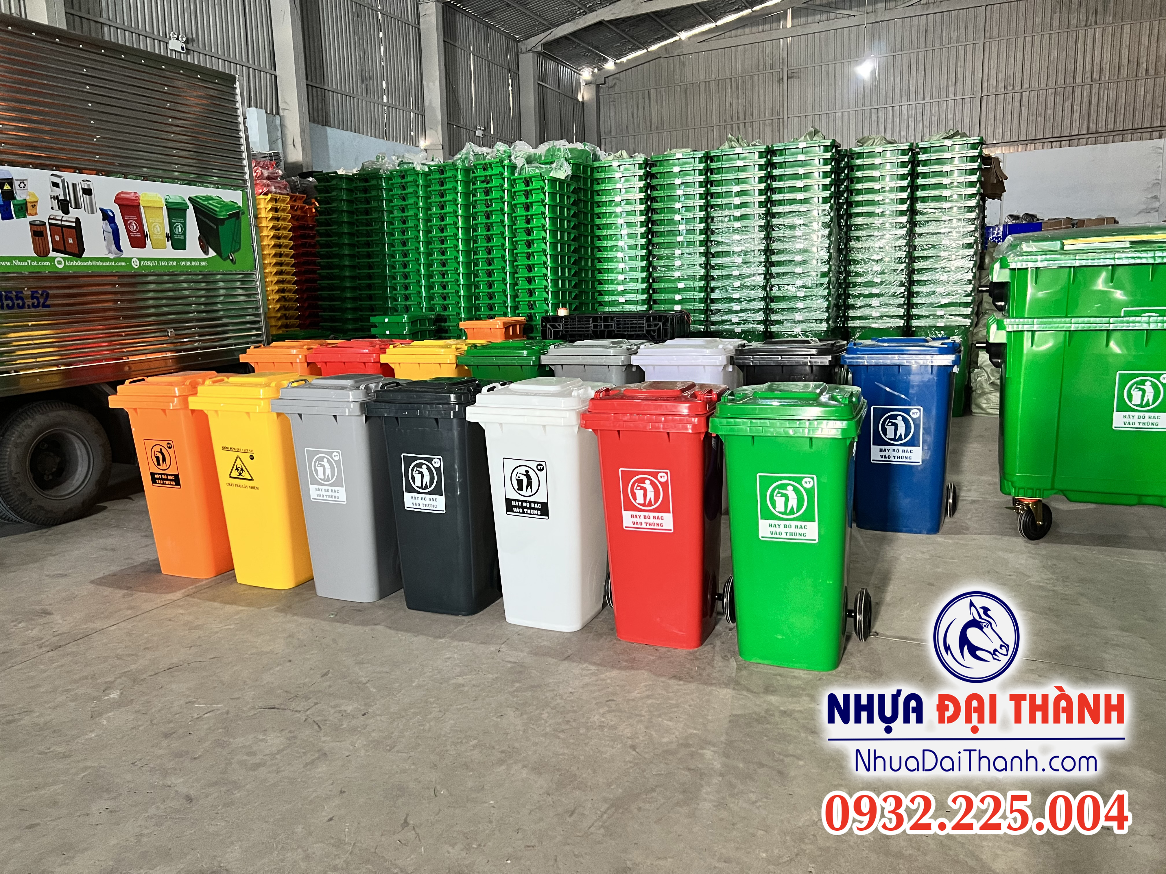Thùng rác 120 Lít nhựa HDPE nguyên sinh chất lượng