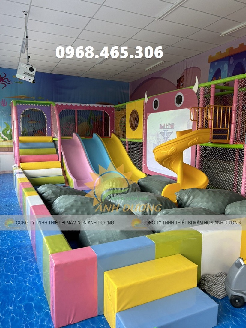 Khung nhà bóng mềm bọc da trẻ em, khung quây nhà banh hạt sứ trẻ em