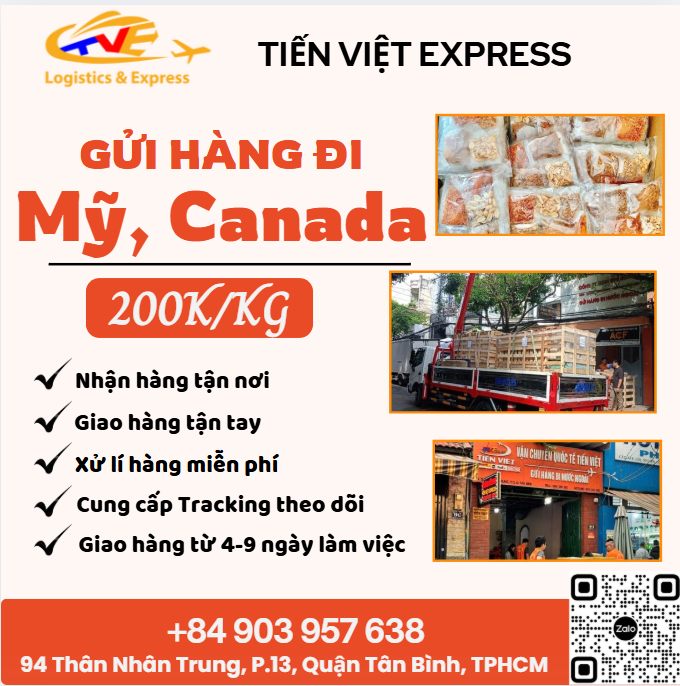 Gửi hàng đi USA, Canada - Tiến Việt Express