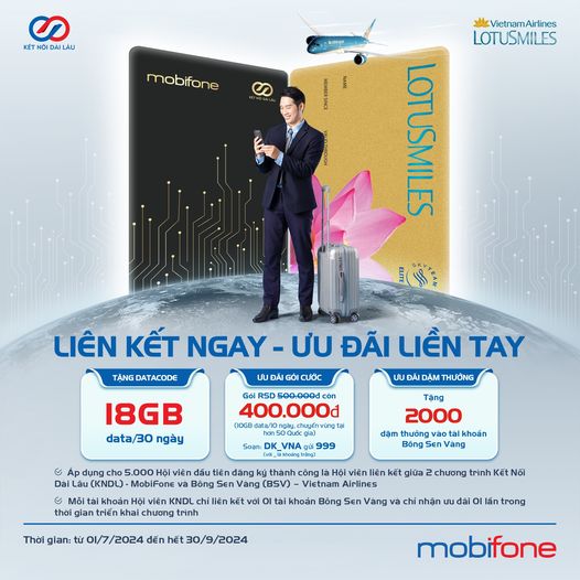 Liên kết ngay, nhận ưu đãi liền tay từ MobiFone và Vietnam Airlines