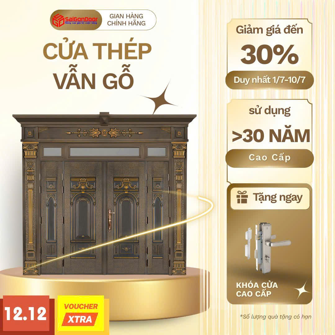 Cửa thép vân gỗ: Giải pháp bền bỉ, an toàn và sang trọng cho ngôi nhà Việt