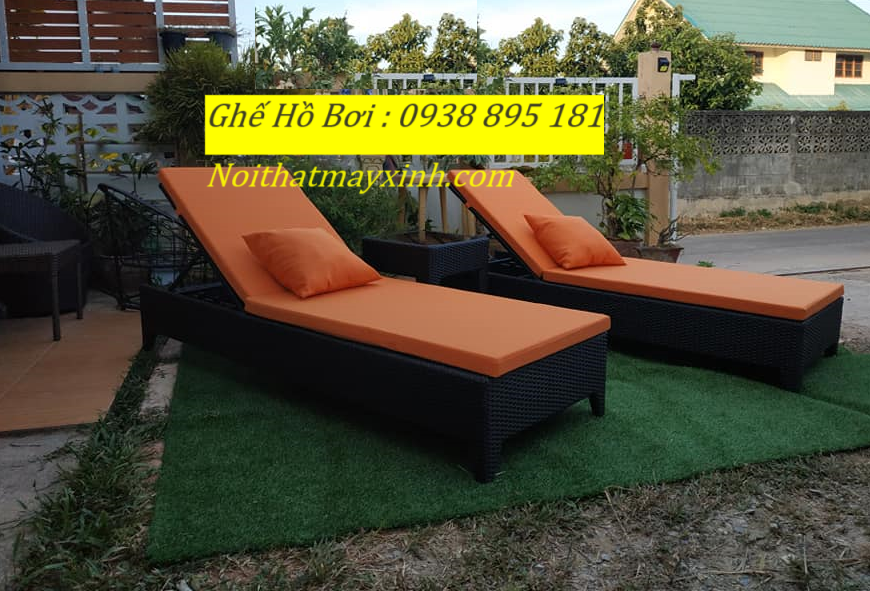 Ghế hồ bơi mây nhựa cho resort giá rẻ