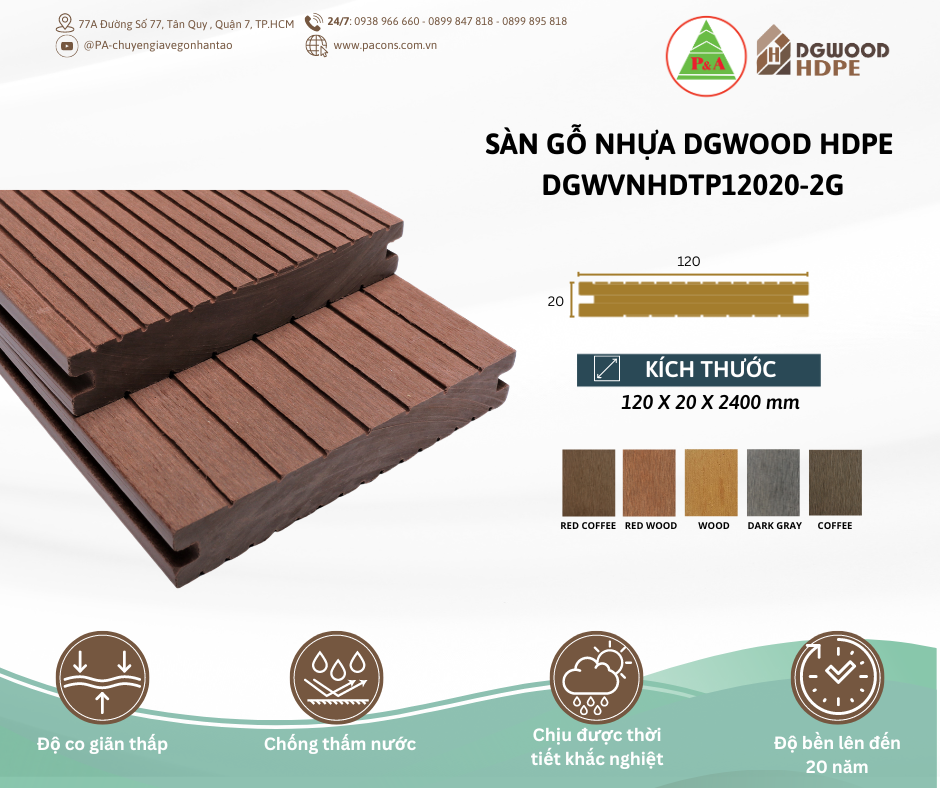 P&A cung cấp và thi công hạng mục sàn từ gỗ nhân tạo ngoài trời - DGWOOD HDPE