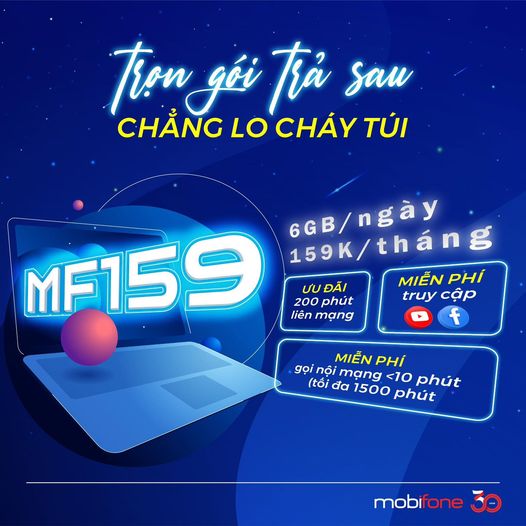 MF159 – Gói cước trả sau siêu ưu đãi của MobiFone