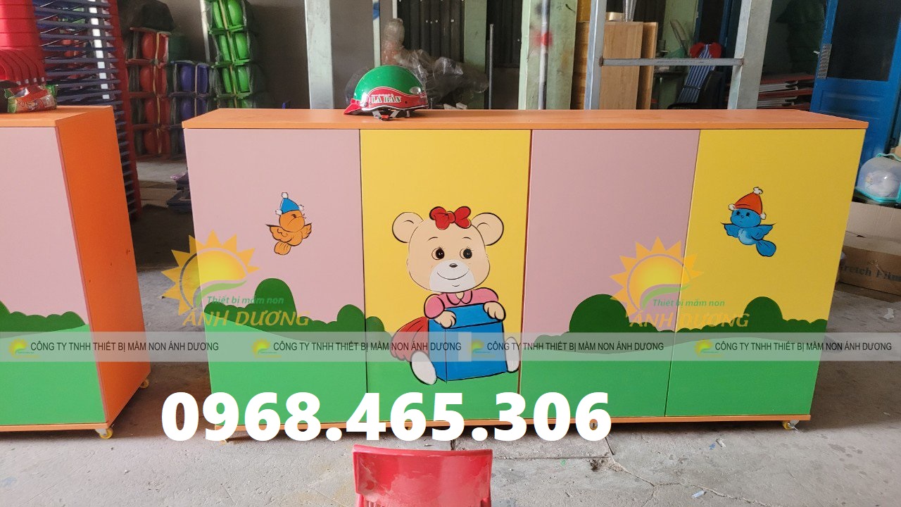 Tủ chăn gối mầm non, tủ đựng gối mầm non