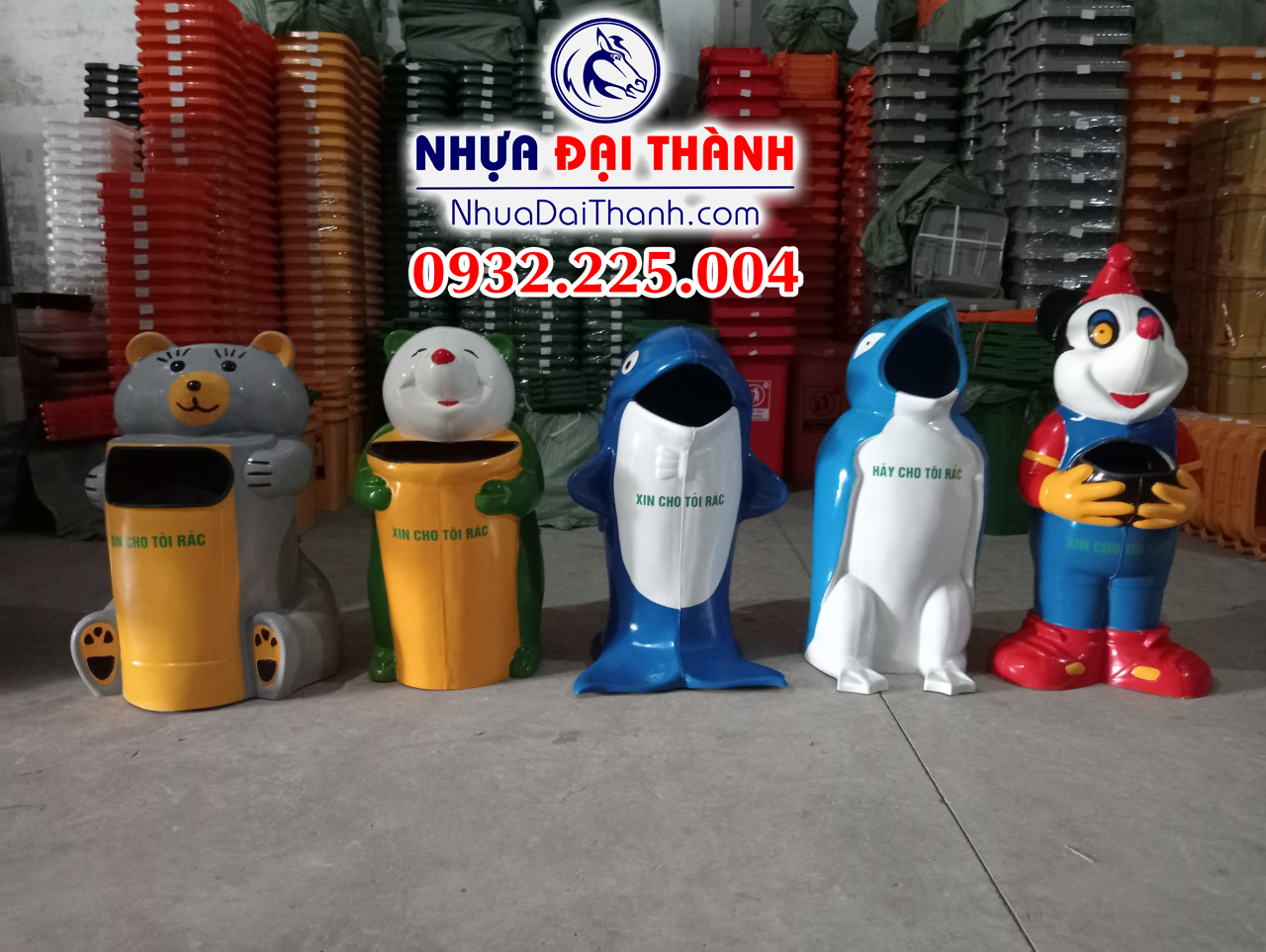 Thùng rác hình thú nhựa composite cao cấp