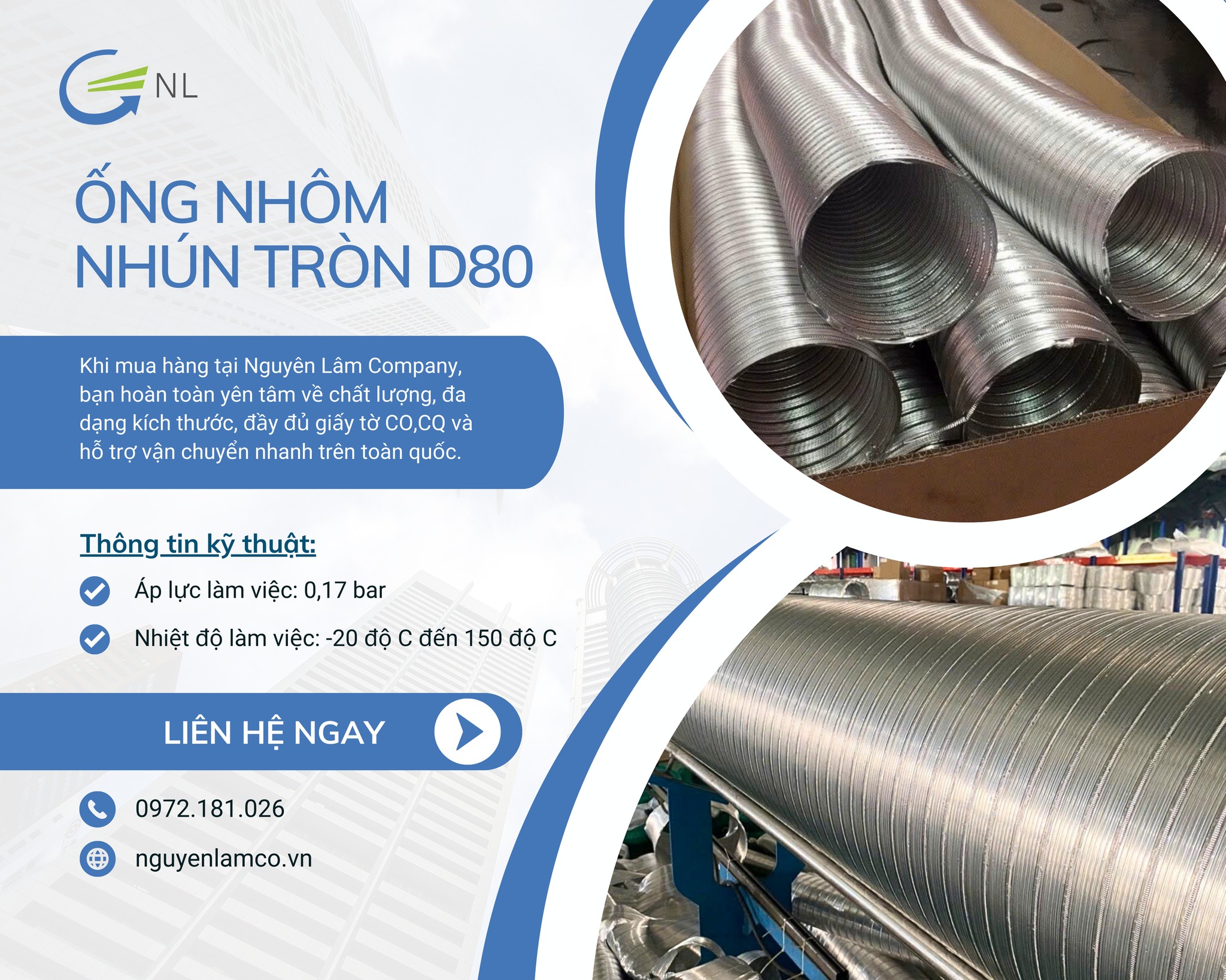 CUNG CẤP ỐNG NHÔM NHÚN TRÒN D80 SỐ LƯỢNG LỚN