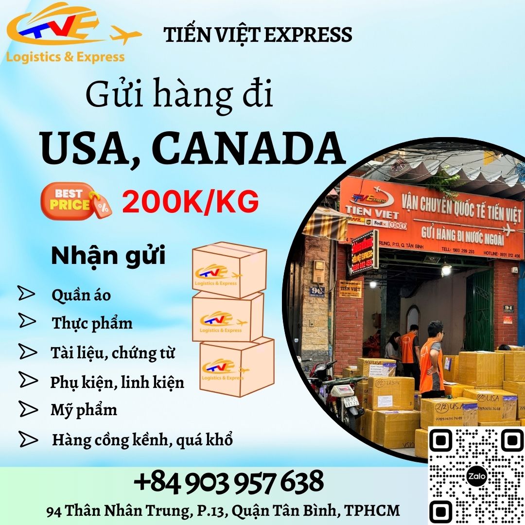 Gửi hàng đi USA, CANADA - Tiến Việt Express