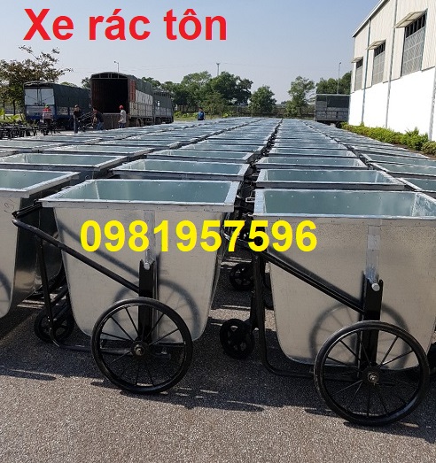 Xe gom rác 500l, xe gom rác chuyên dụng, xe gom rác đẩy tay