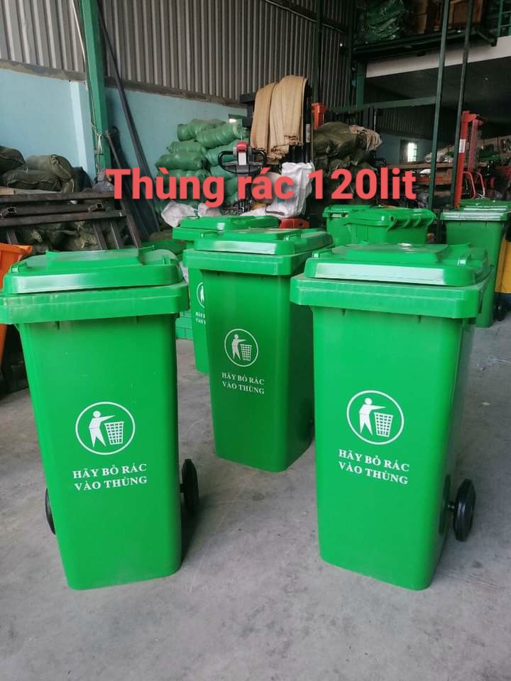 Thùng rác nhựa công cộng 120lit.