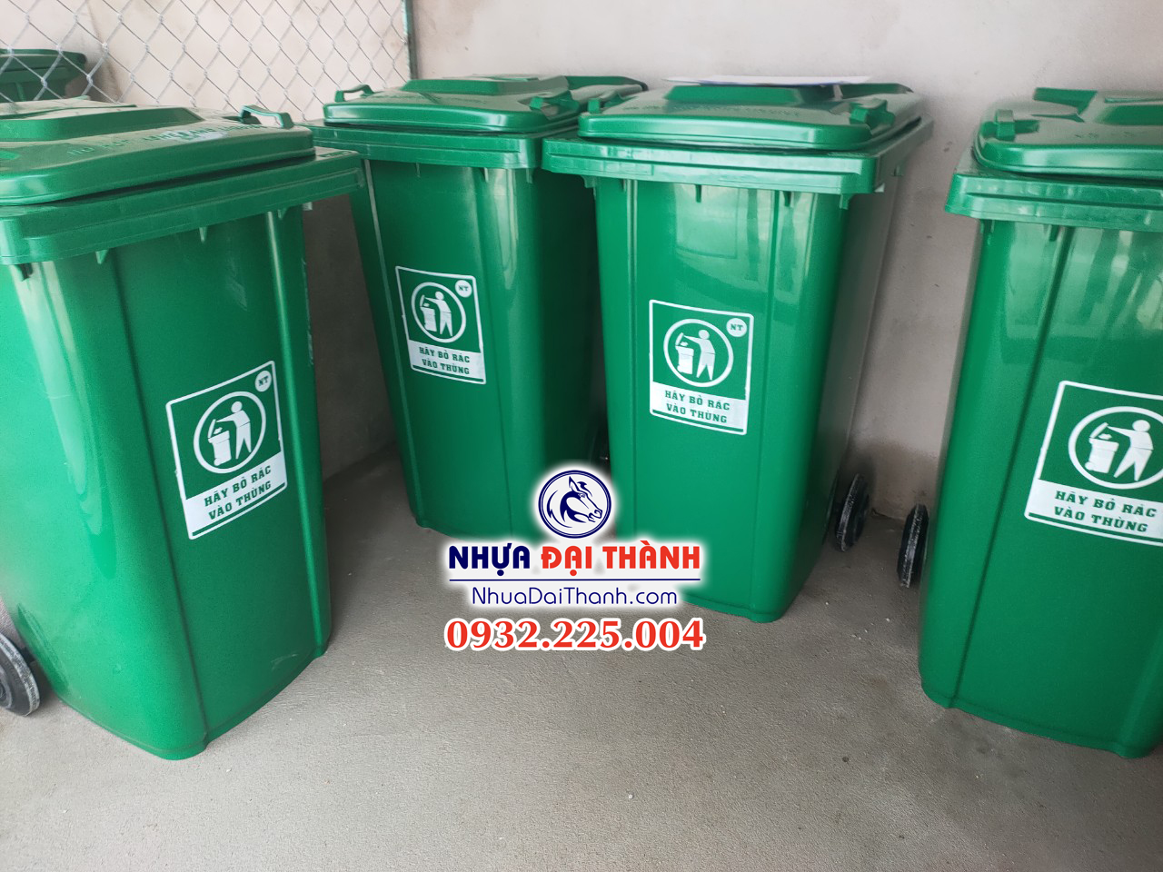 Thùng rác nhựa 240 lít loại dày 13kg-Nhựa Đại Thành