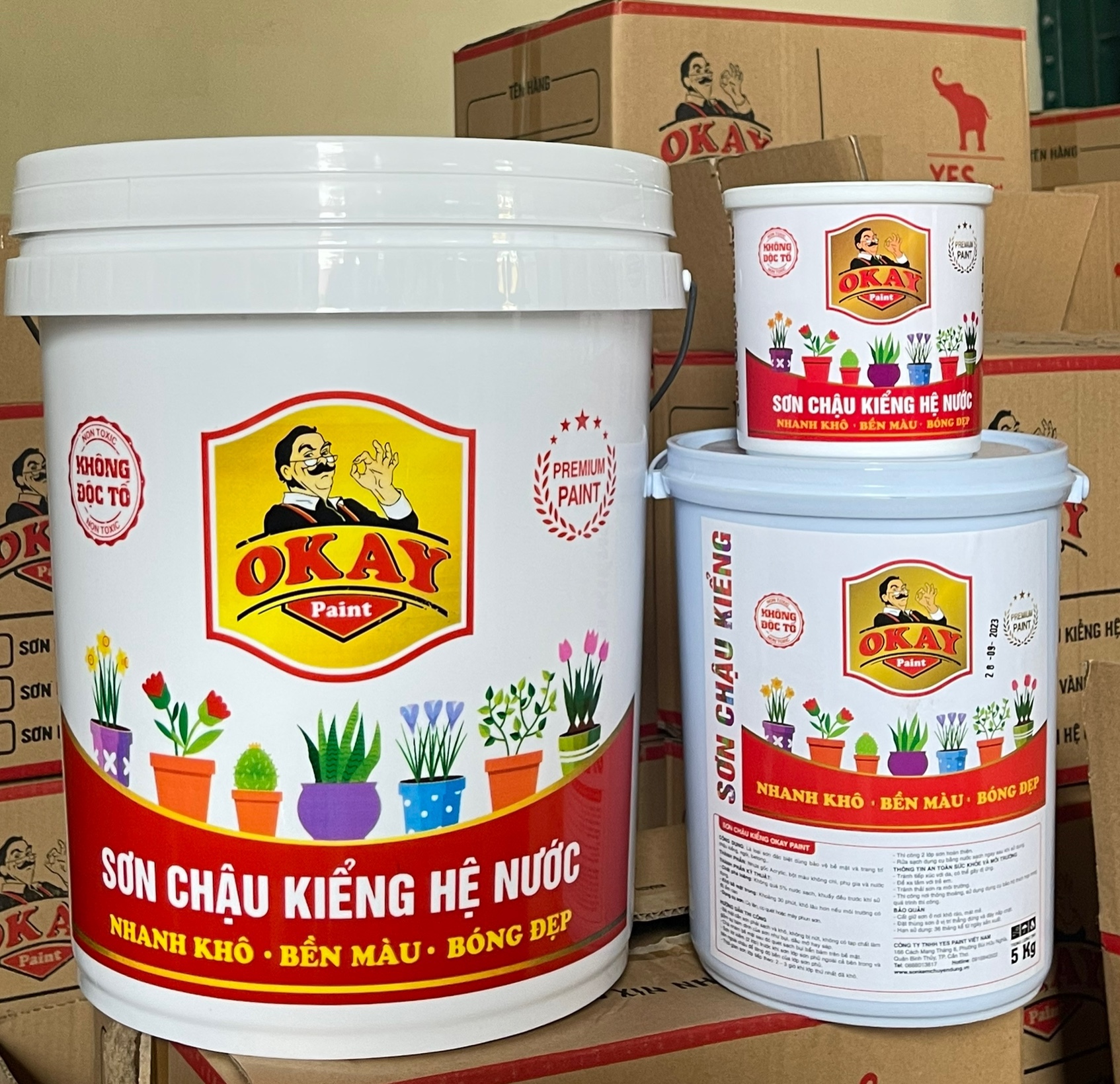 Sơn chậu kiểng okay