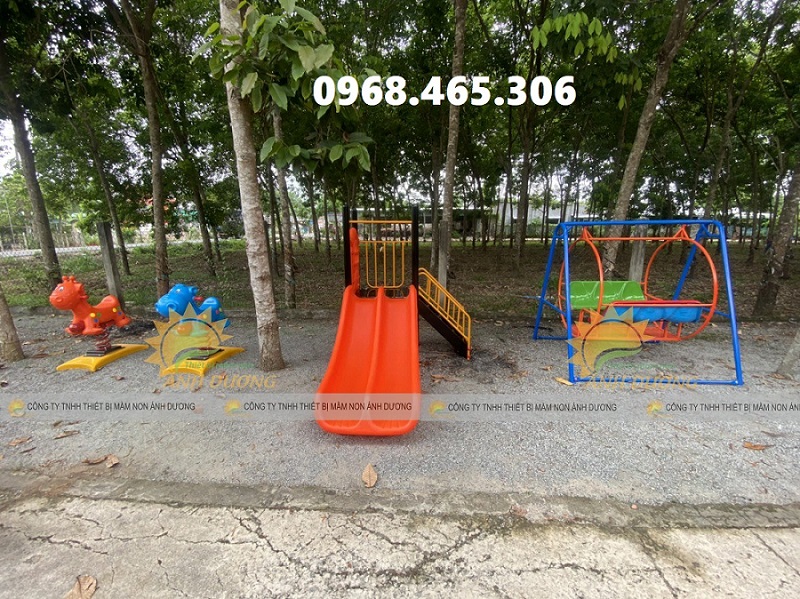 Cầu trượt máng đôi nhập khẩu, cầu trượt trẻ em