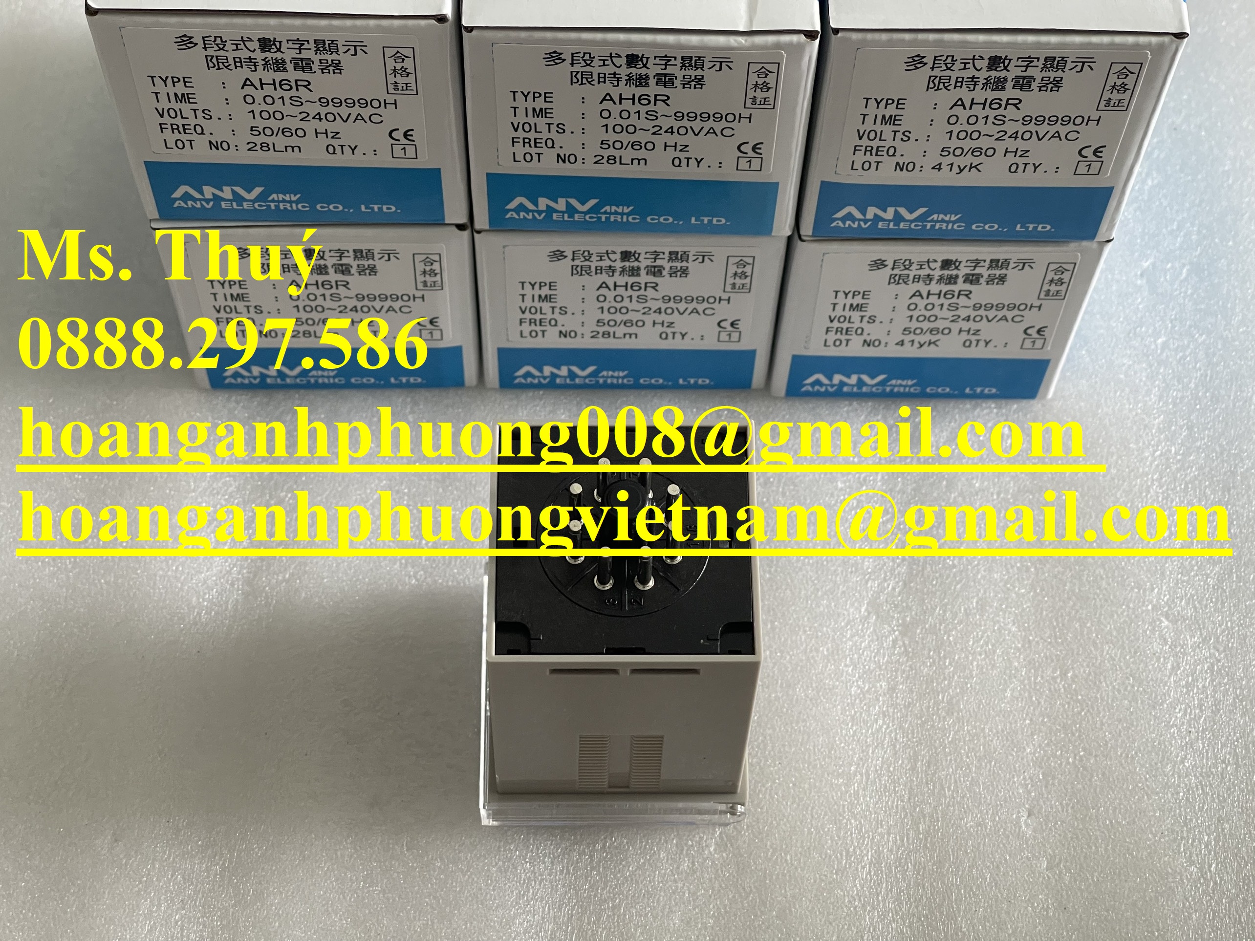 Rờ le thời gian ANV AH6R 100-240Vac - Giao hàng toàn quốc