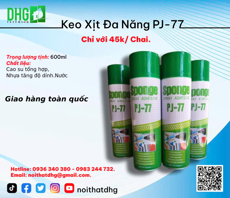 KEO XỊT ĐA NĂNG PJ-77 – DÁN NHANH, BÁM SIÊU CHẮC!