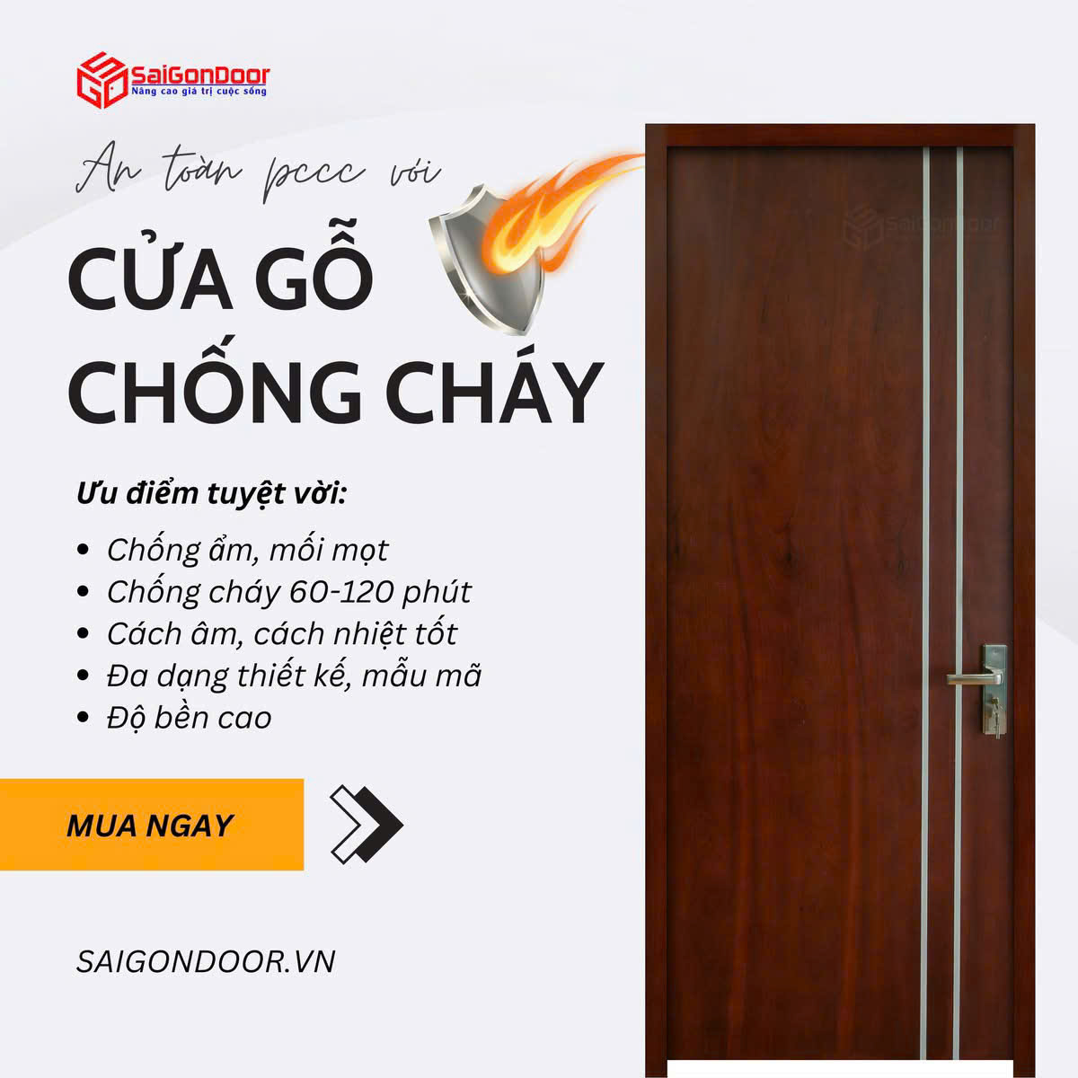 Cửa gỗ chống cháy: Khi nghệ thuật kiến trúc song hành cùng tiêu chuẩn an toàn hi