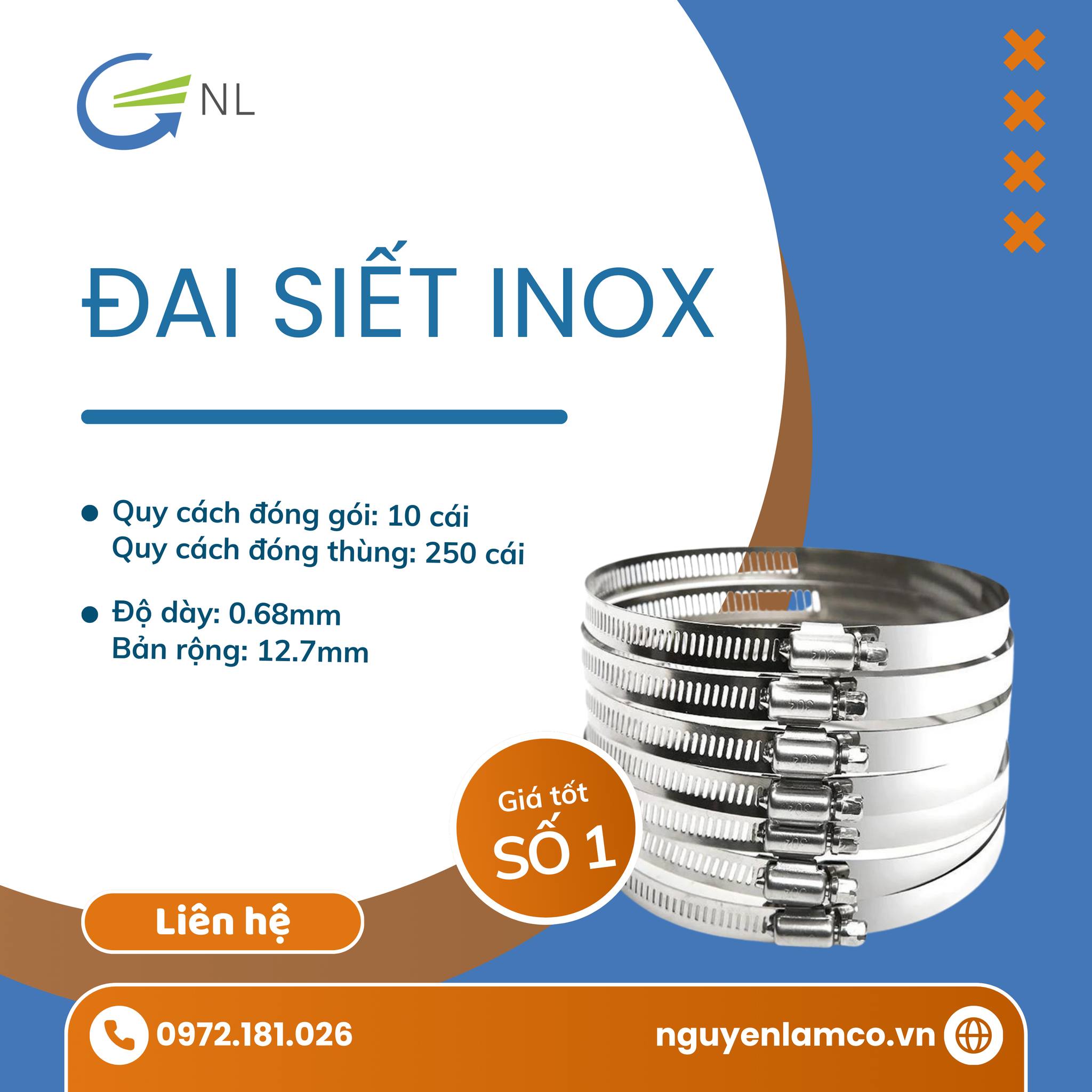 ĐAI SIẾT INOX D478-525 CHẤT LƯỢNG CAO GIÁ RẺ