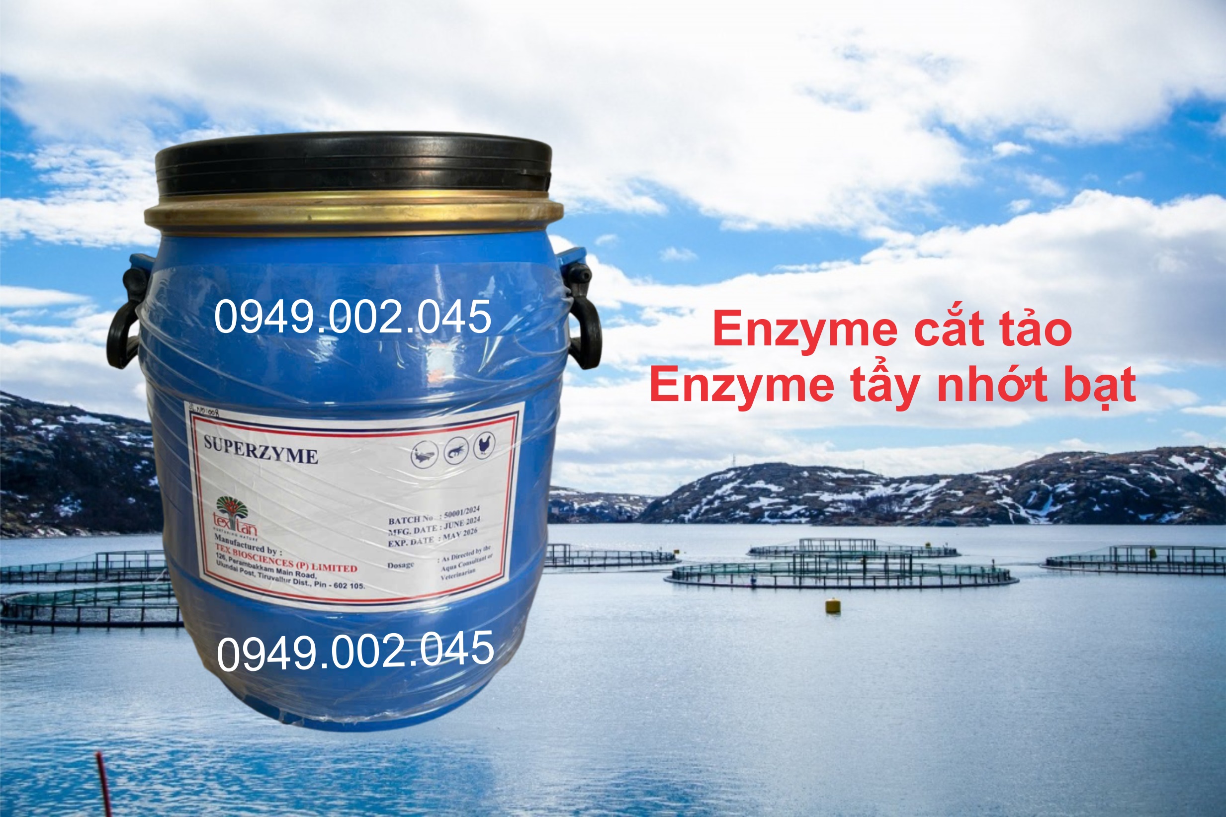 Superzyme - Enzyme xử lý nước và nhớt bạt ao nuôi